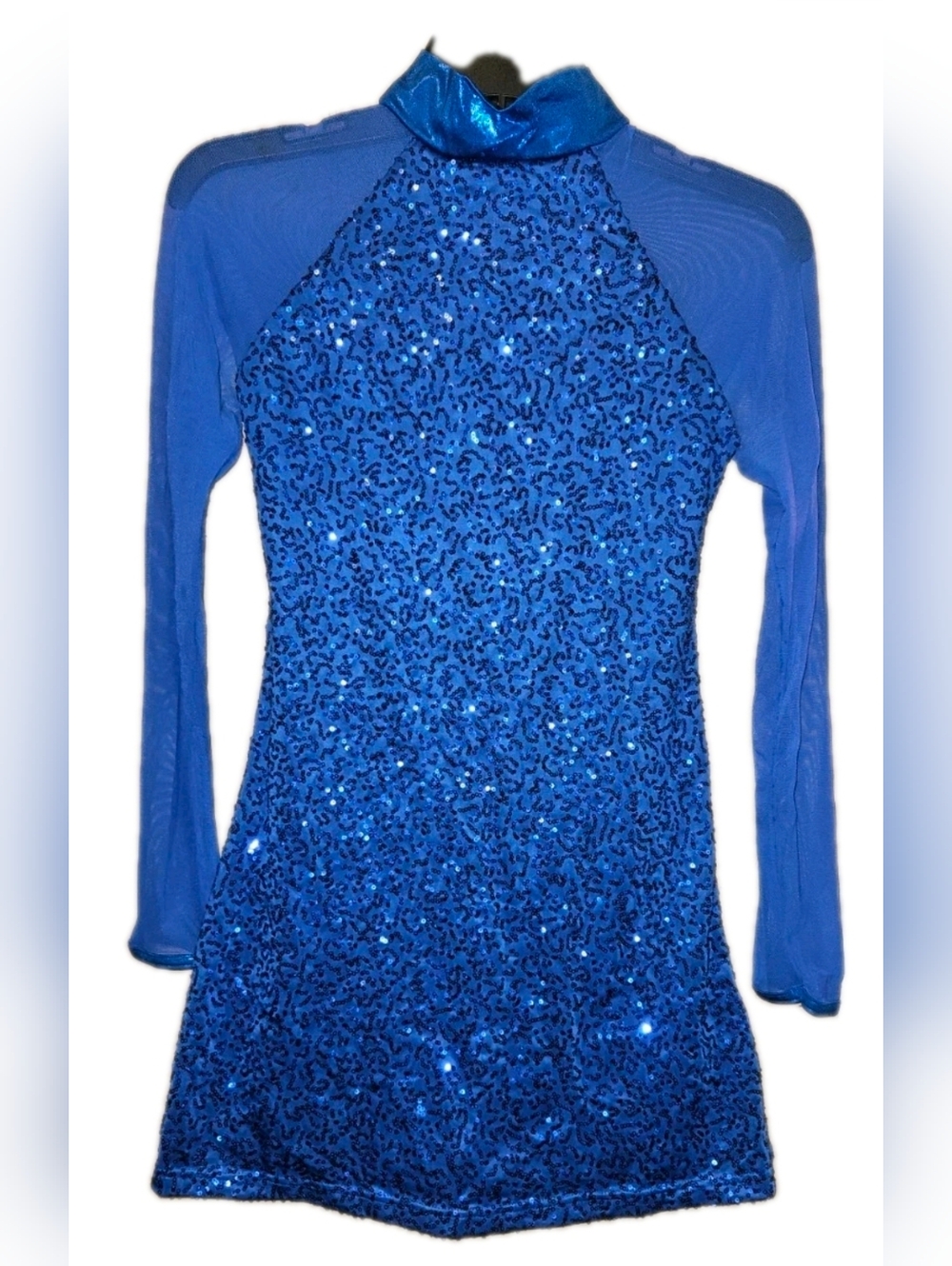 Balera Royal Blue Sequin Mesh Performance Dance Dress D9614 Adult Medium MA EUC